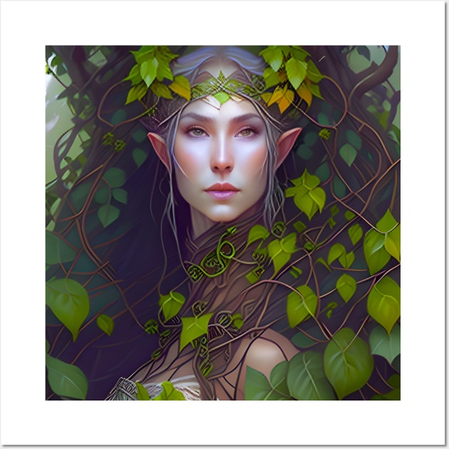 Beautiful Elven Druid Wall Art by AI Created Artwork